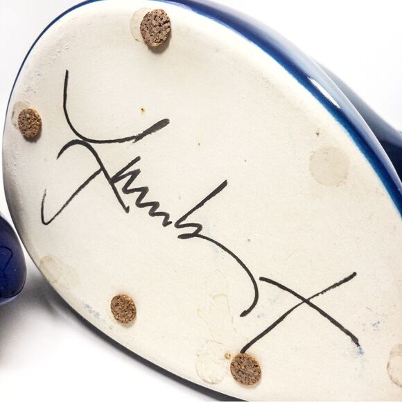 Michael Lambert ‘Struttin’ Dancing Teapot Signed Large Cobalt Blue Ceramic - Picture 5 of 12